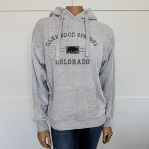 Glenwood Springs, Colorado-Embroidered Heather Grey Hoodie Women’s Size Small